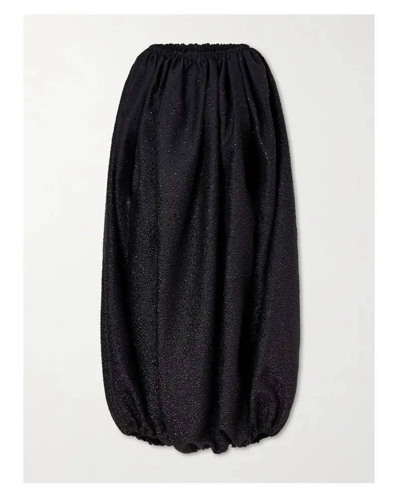 Comme des Garçons Gathered Cloqué Midi Dress - Black Black