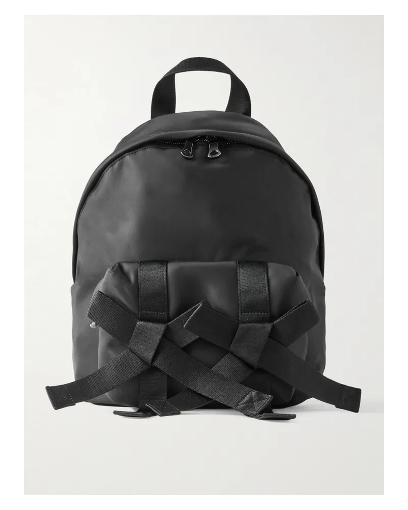 Simone Rocha Bow And Faux Pearl-embellished Shell Backpack - Black Black