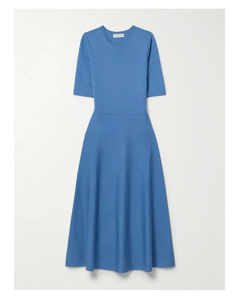 Gabriela Hearst Seymore Midikleid Aus Einer Woll-kaschmirmischung - Blau Blau