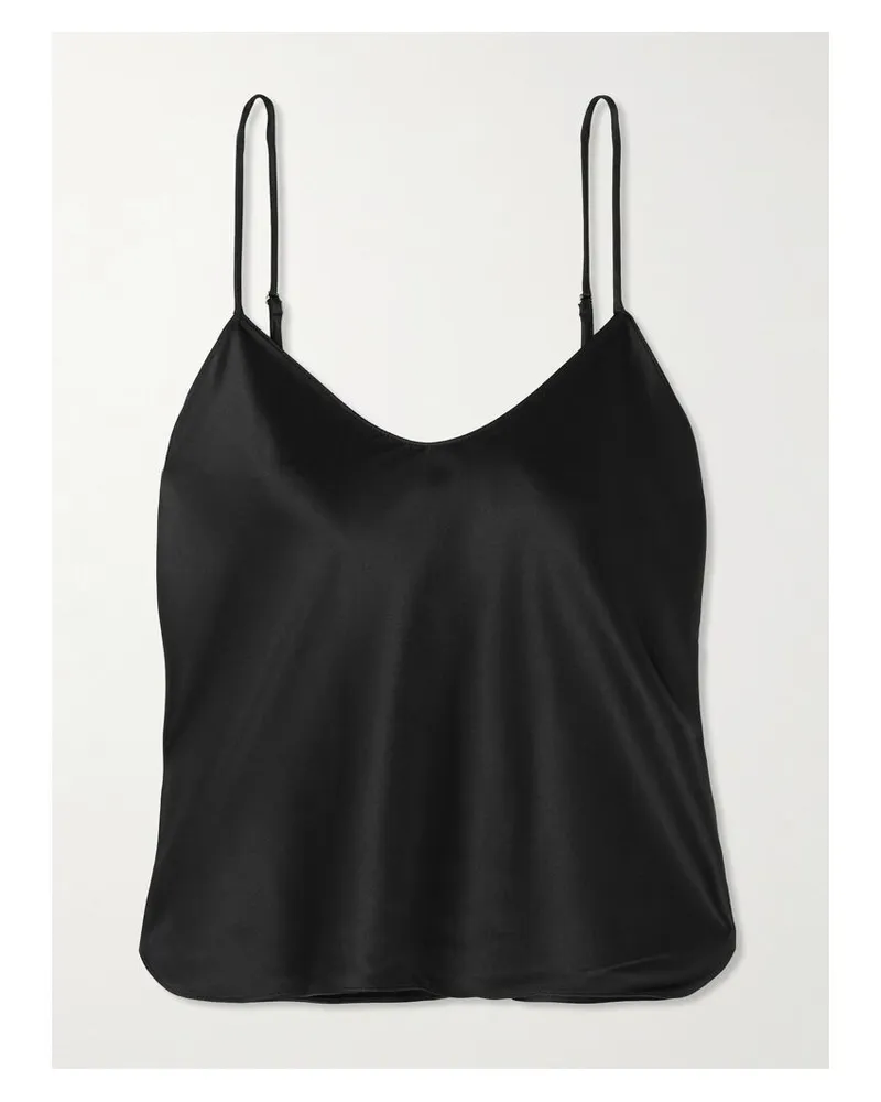 ÉTERNE Mila Top Aus Satin Aus Einer Seidenmischung - Schwarz Schwarz
