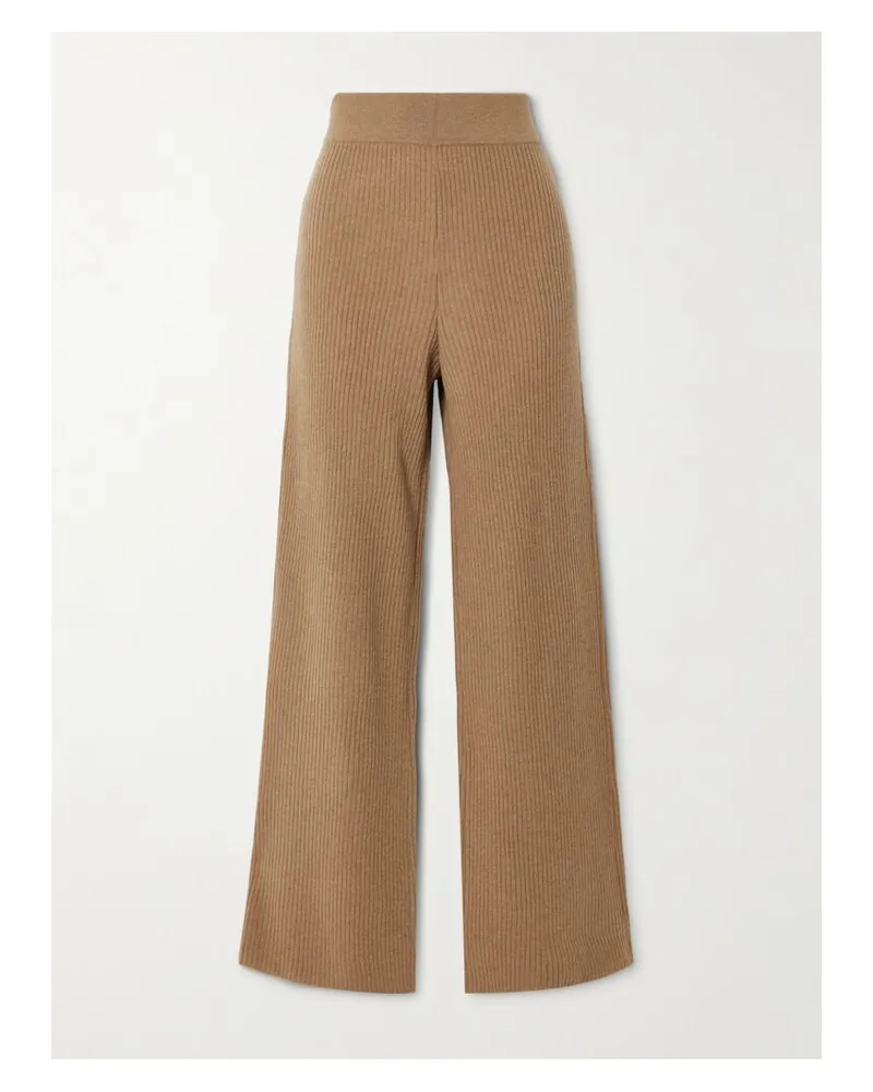 Le Kasha 1918 Banvir Hose Mit Weitem Bein Aus Geripptem Biokaschmir - Braun Braun