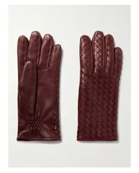 Bottega Veneta Handschuhe aus Intrecciato-leder Burgunder