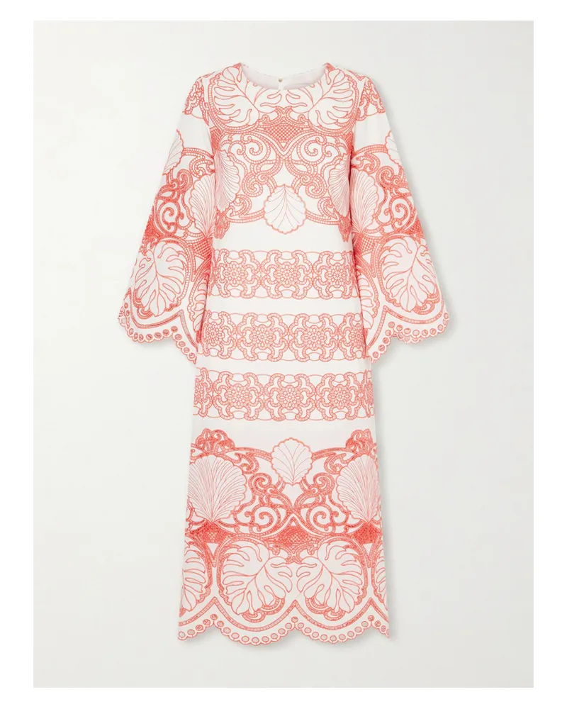 Borgo De Nor Seraphina Broderie Anglaise Cotton-blend Poplin Midi Dress - Multi Multi