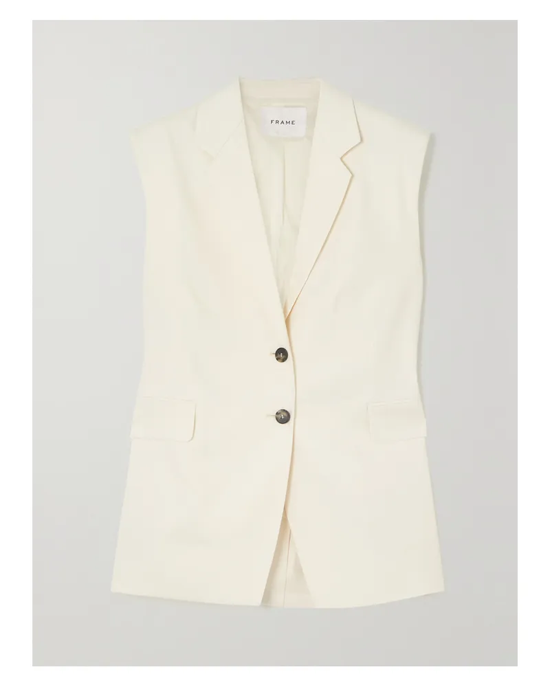 Frame Denim Net Sustain Oversized-weste Aus Einer Bioleinenmischung - Wollweiß Wollweiß