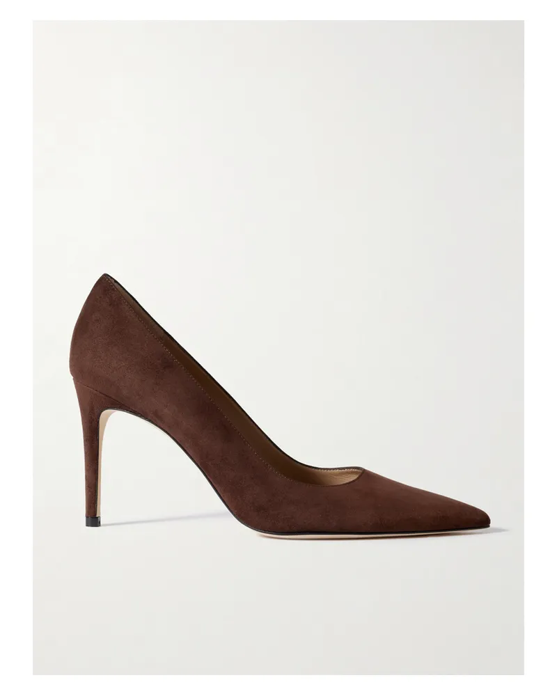 Stuart Weitzman Stuart Power Pumps Aus Veloursleder - Braun Braun