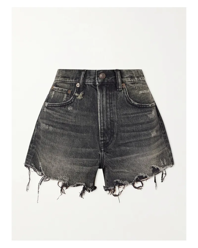 R13 Distressed Denim Shorts - Black Black