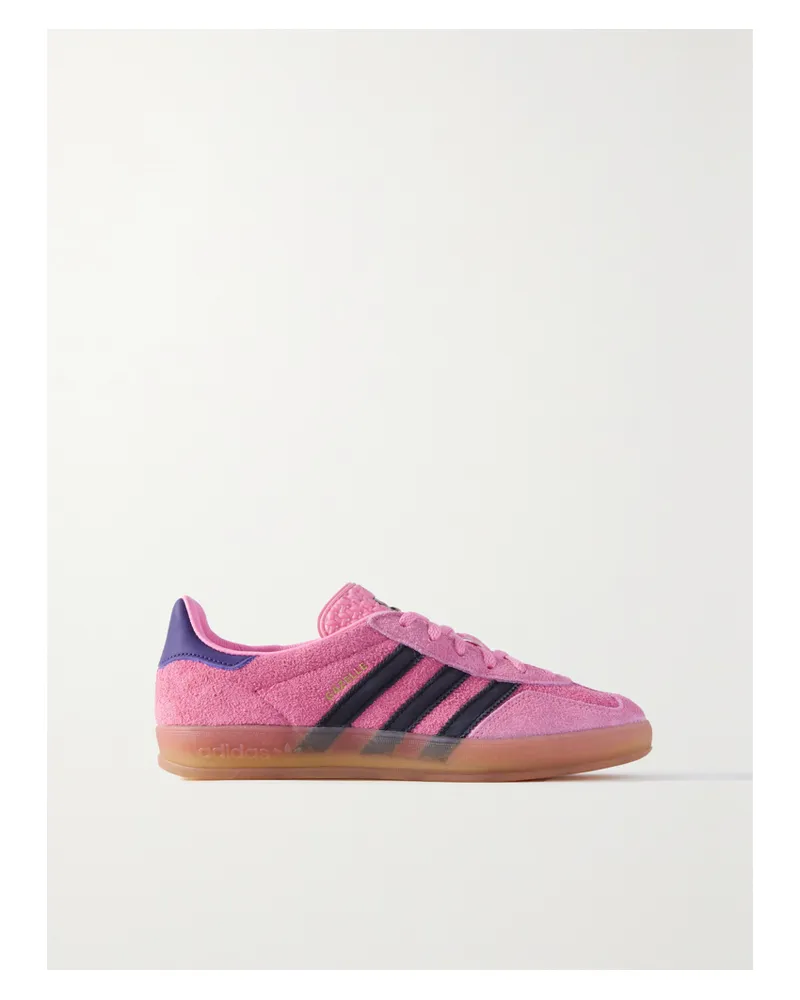 adidas Gazelle Indoor Sneakers Aus Veloursleder Mit Lederbesätzen - Pink Pink