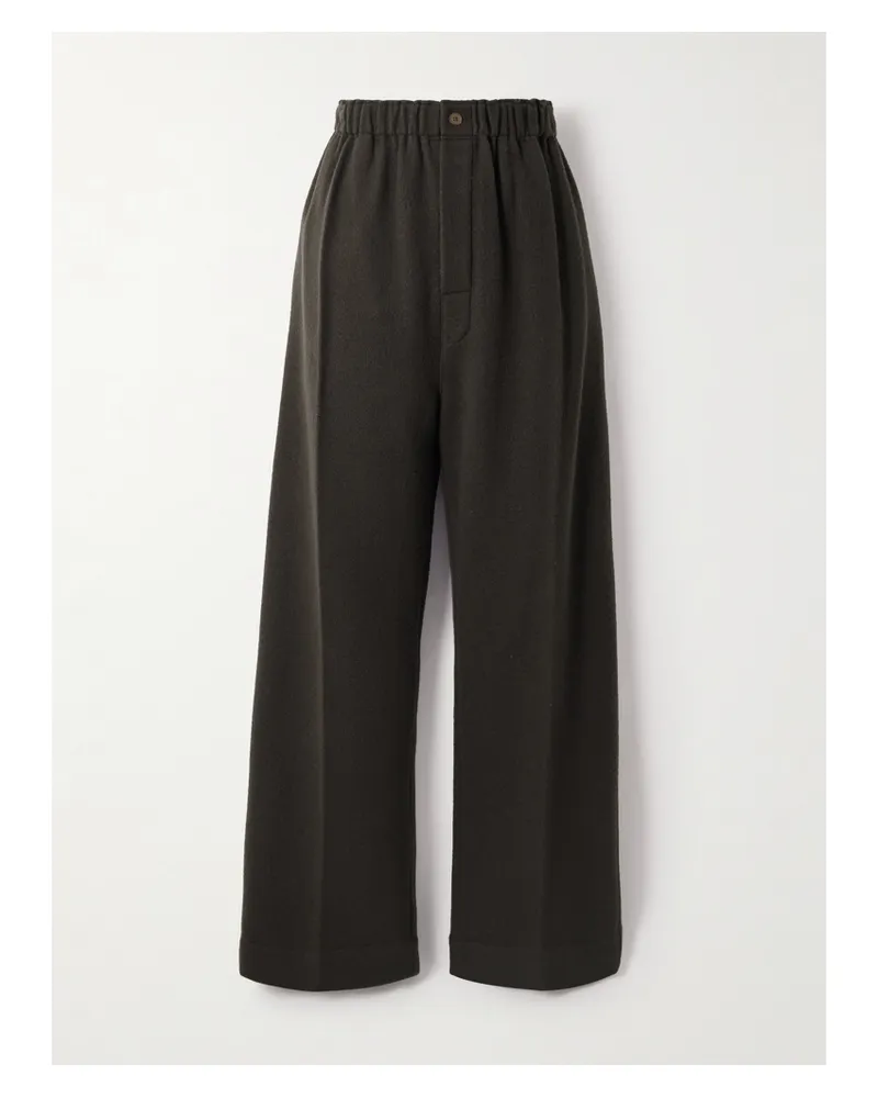 Carven Hose Mit Weitem Bein Aus Wollfilz - Braun Braun