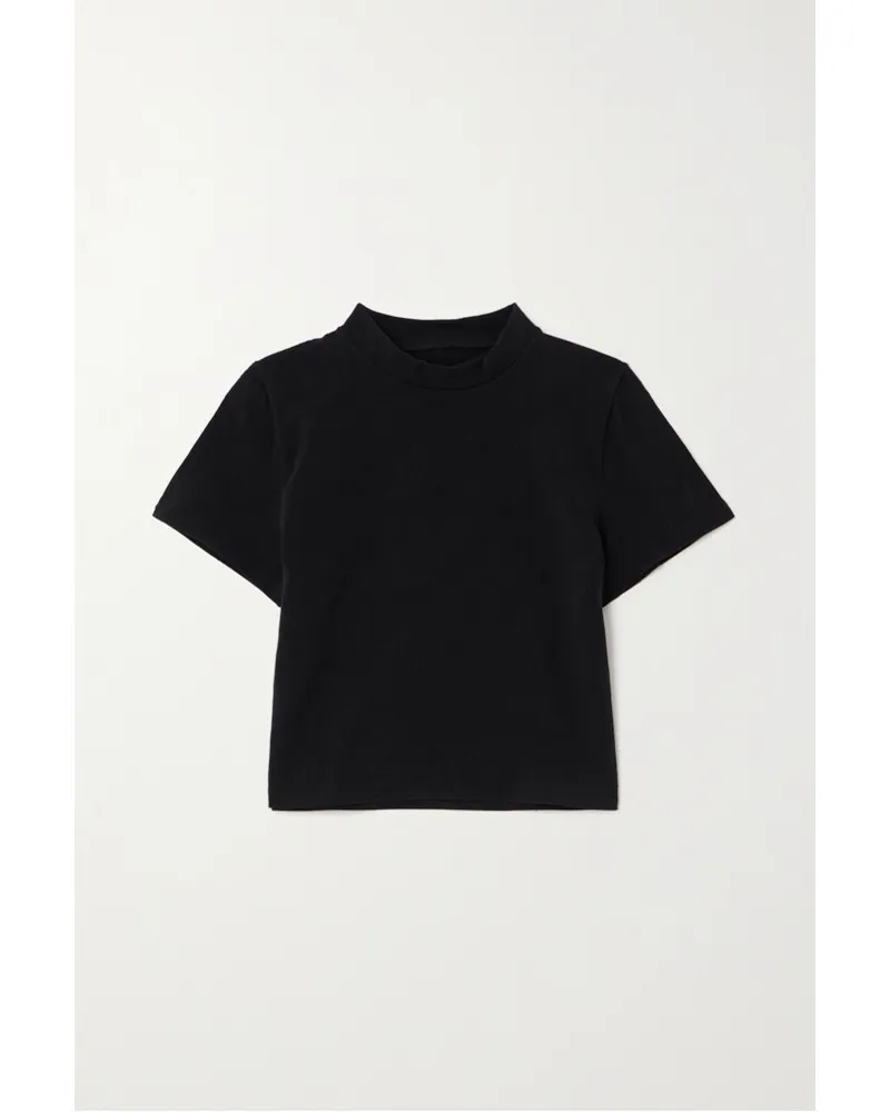 Balenciaga Verkürztes T-shirt aus Stretch-jacquard-strick Schwarz
