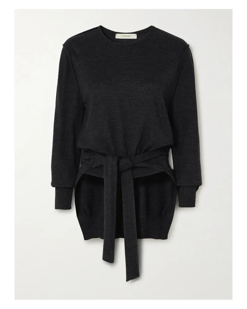 Christophe Lemaire Trompe L’oeil Pullover Aus Einer Wollmischung Zum Binden - Schwarz Schwarz