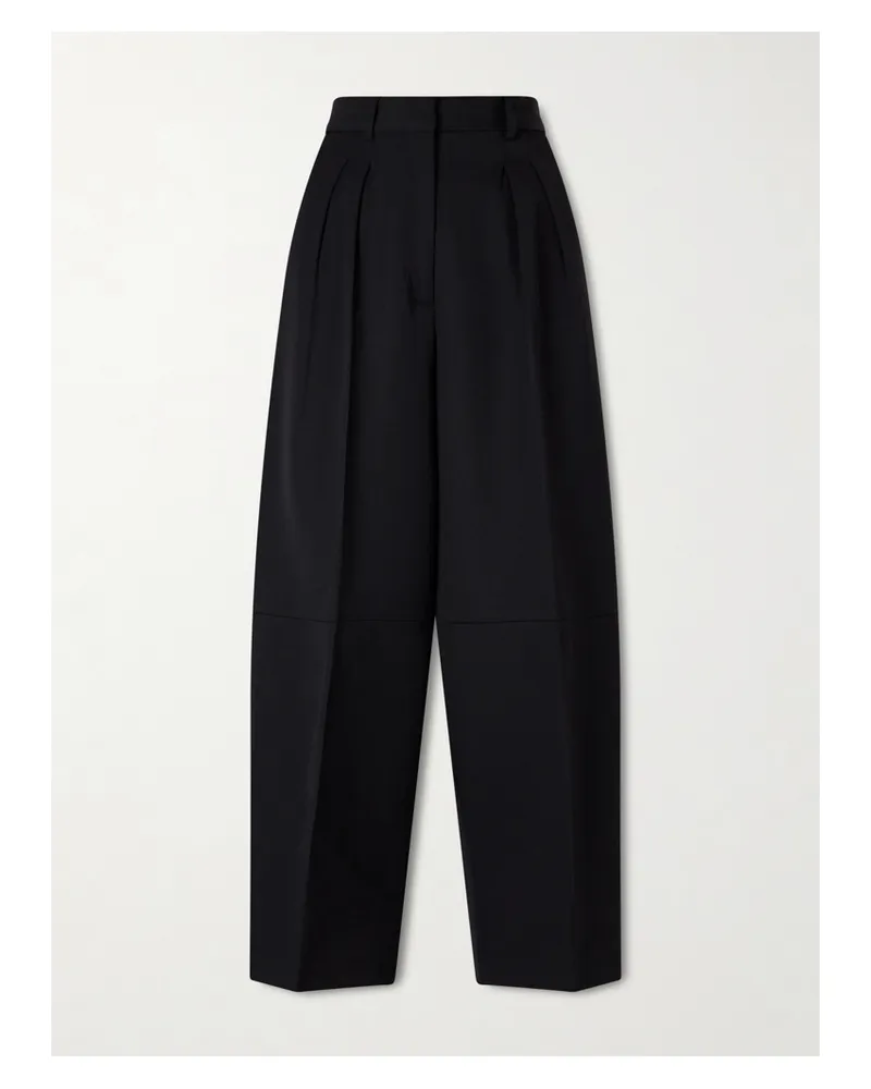 Altuzarra Dash Pleated Wool Barrel-leg Pants - Black Black