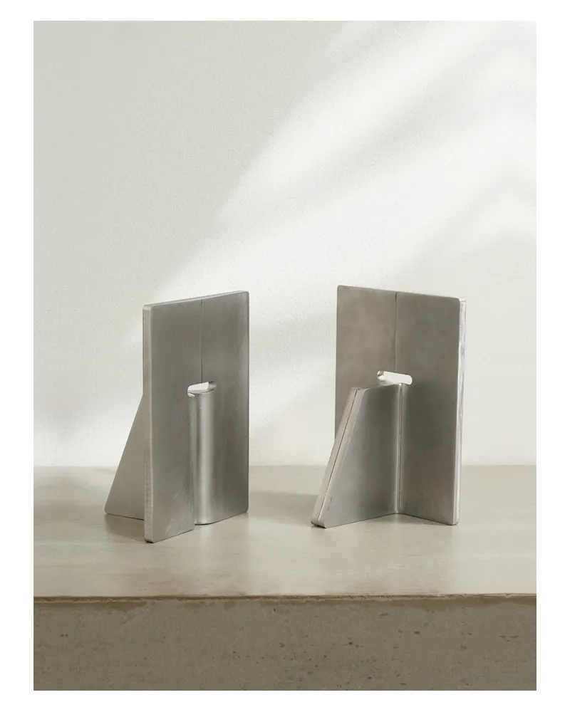 Róhe Buchstützen Aus Edelstahl - Silber Silber