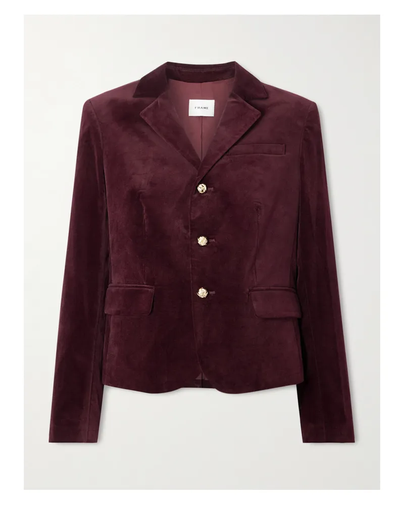 Frame Denim City Darted Velvet Blazer - Burgundy Burgundy