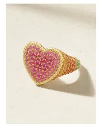 Yvonne Léon Chevaliere Coeur Rainbow Ring aus 9 Karat Gold