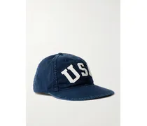 Baseballkappe Aus Baumwoll-twill Mit Applikationen - Blau
