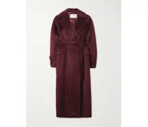Albata Mantel Aus Alpaka- Und Wollmischung Mit Bindegürtel - Rot