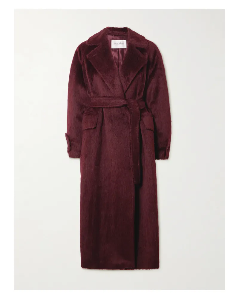 Max Mara Albata Mantel Aus Alpaka- Und Wollmischung Mit Bindegürtel - Rot Rot