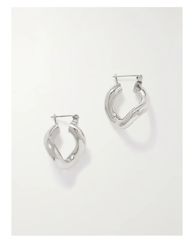 Laura Lombardi Mini Anima Platinum-plated Recycled Hoop Earrings - Silver Silver