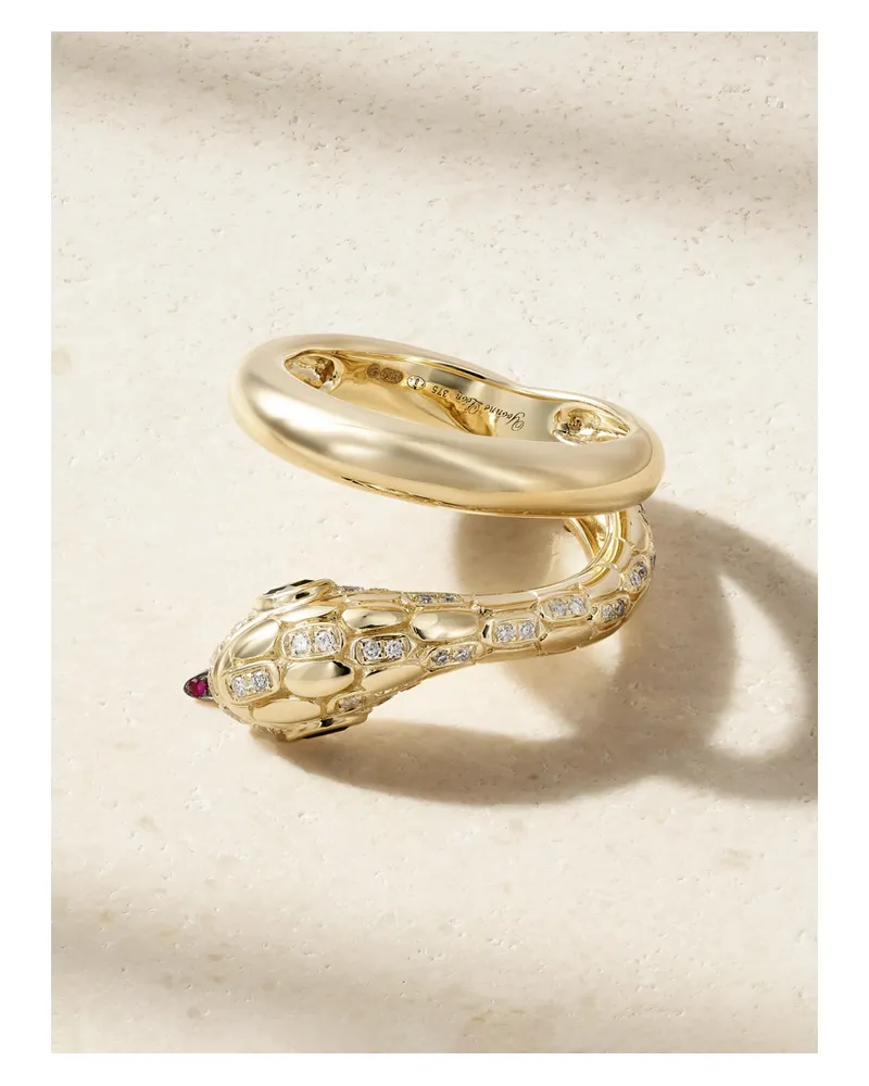 Yvonne Léon Python Ring Aus 9 Karat Gold Mit Mehreren Steinen Gold