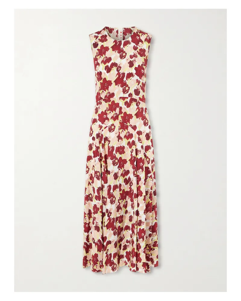 Marni Printed Silk Crepe De Chine Maxi Dress - Multi Multi