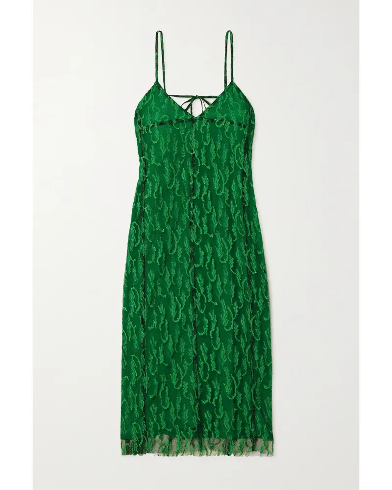 Victoria Beckham Midikleid Aus Mesh Mit Fil Coupé - Grün Grün