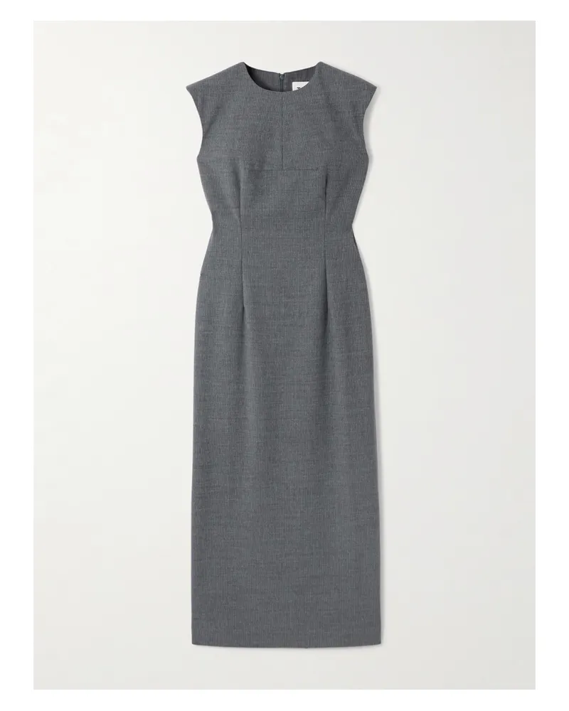 TOVE Estelle Midikleid Aus Webstoff Mit Nadelstreifen - Grau Grau
