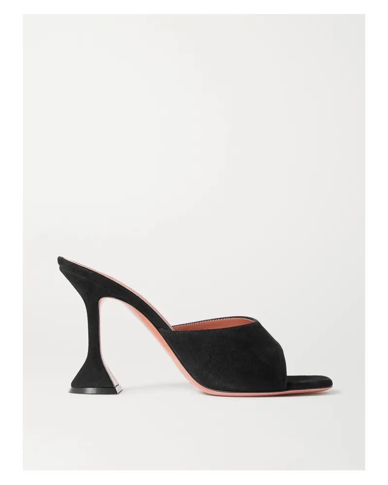 Amina Muaddi Lupita Mules Aus Veloursleder - Schwarz Schwarz