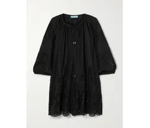 Ashley Tiered Broderie Anglaise Cotton Kaftan - Black