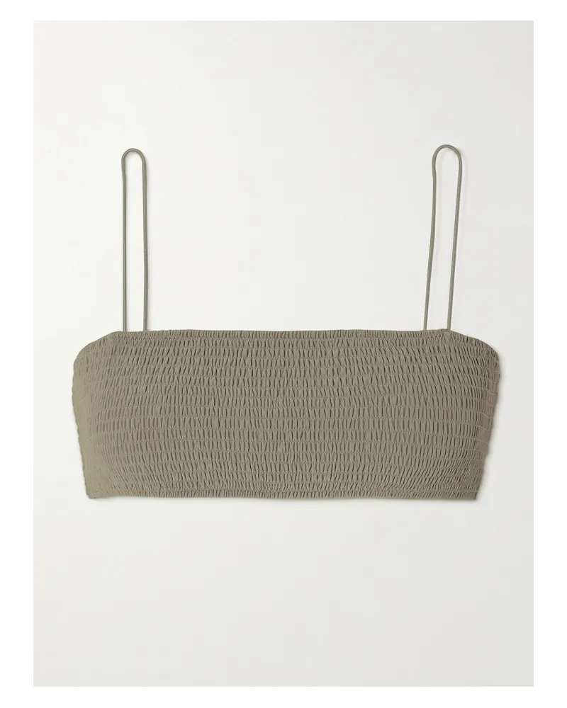 Totême Gerafftes Bikini-oberteil Aus Recyceltem Material - Grau Grau