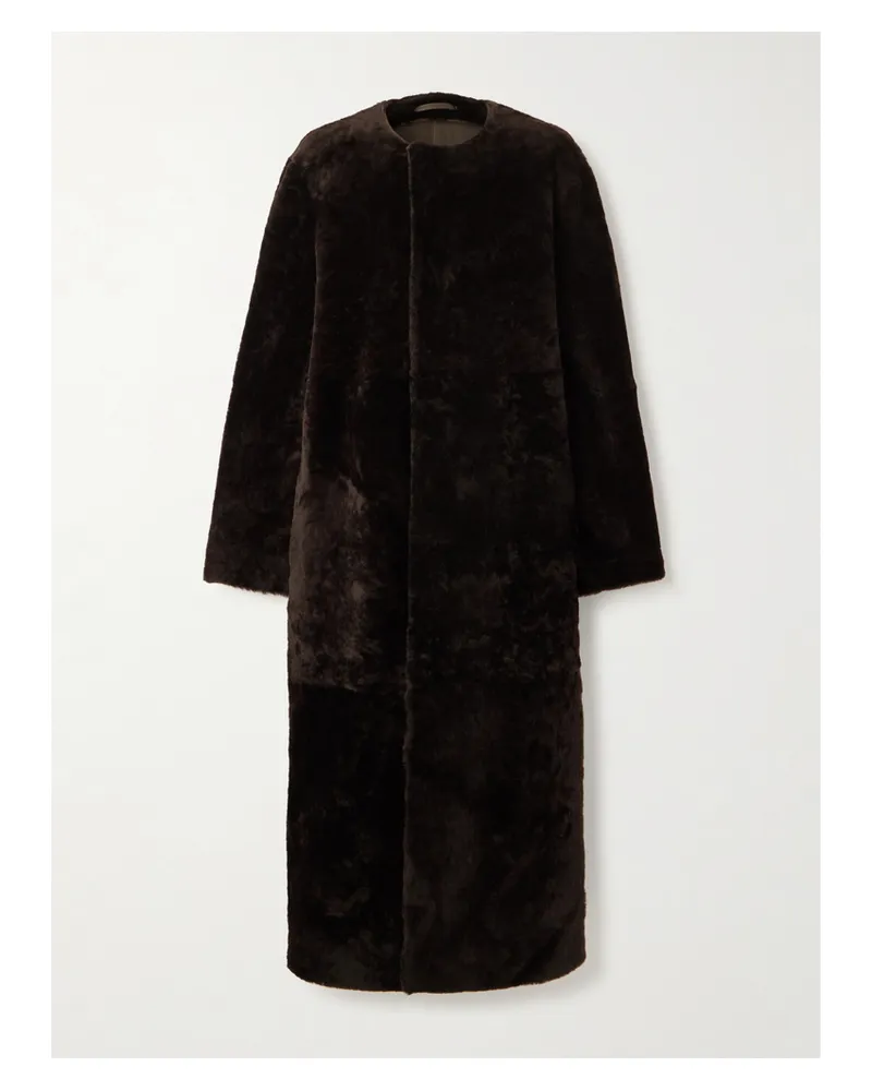 Totême Mantel Aus Shearling - Braun Braun