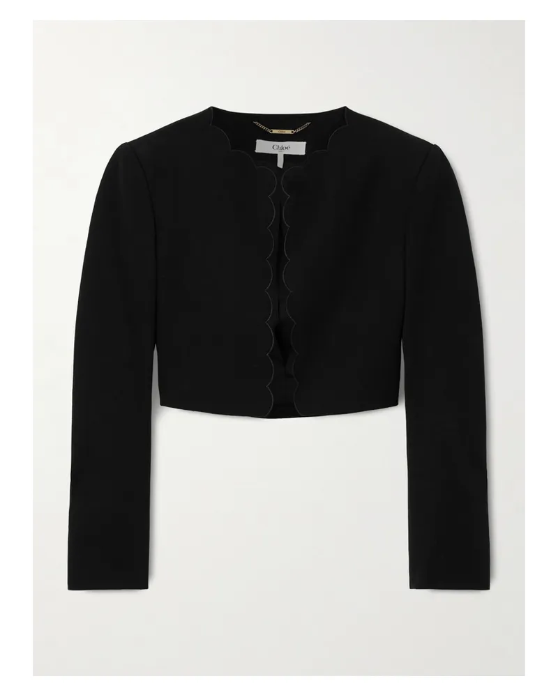 Chloé Jacke Aus Twill Aus Einer Baumwollmischung Mit Wellenkanten - Schwarz Schwarz