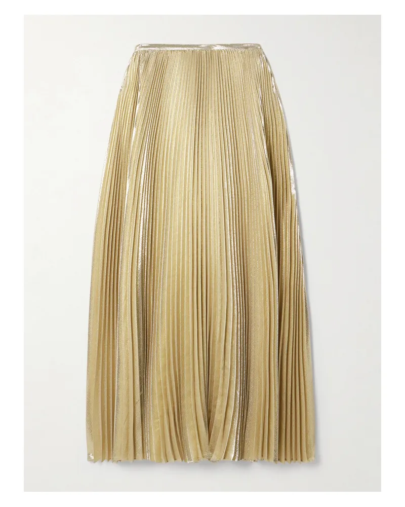 Joseph Essai Midirock Aus Einer Metallic-seidenmischung Mit Plissee - Gold Gold