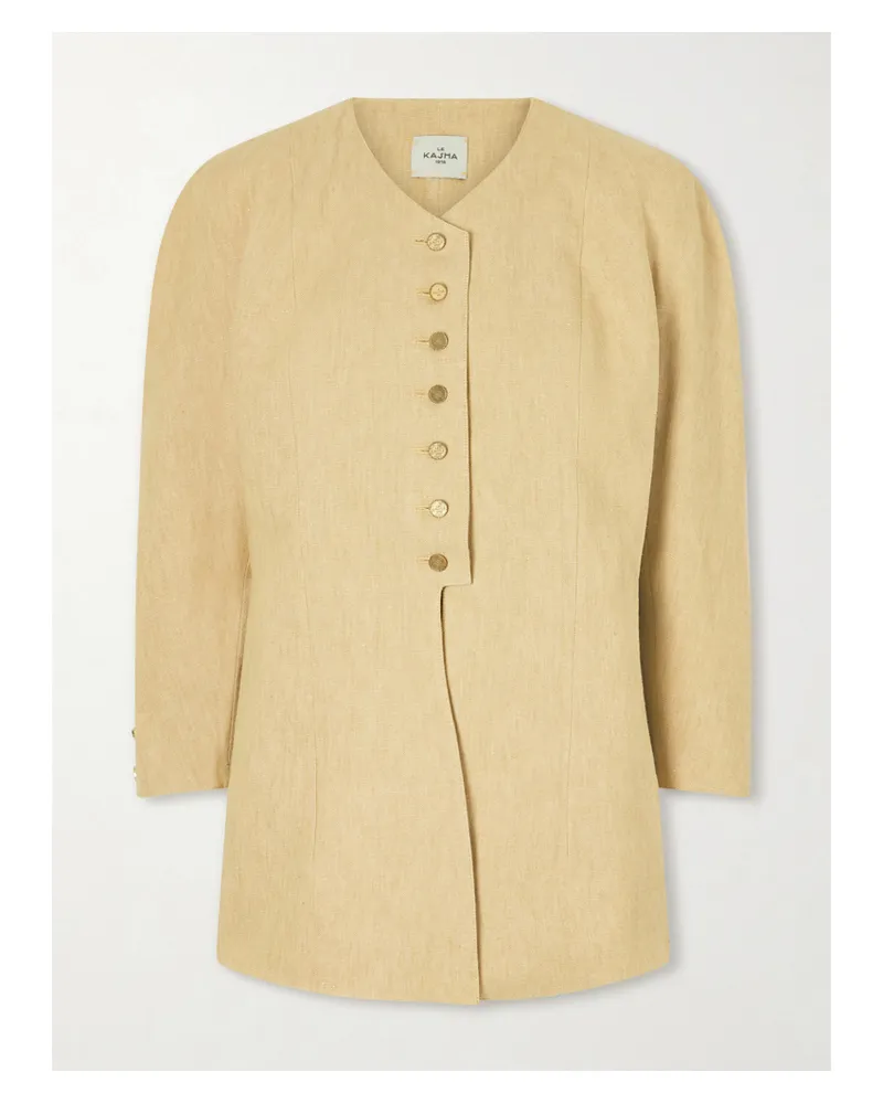 Le Kasha 1918 Amada Heavy Linen Jacket - Neutrals Neutrals