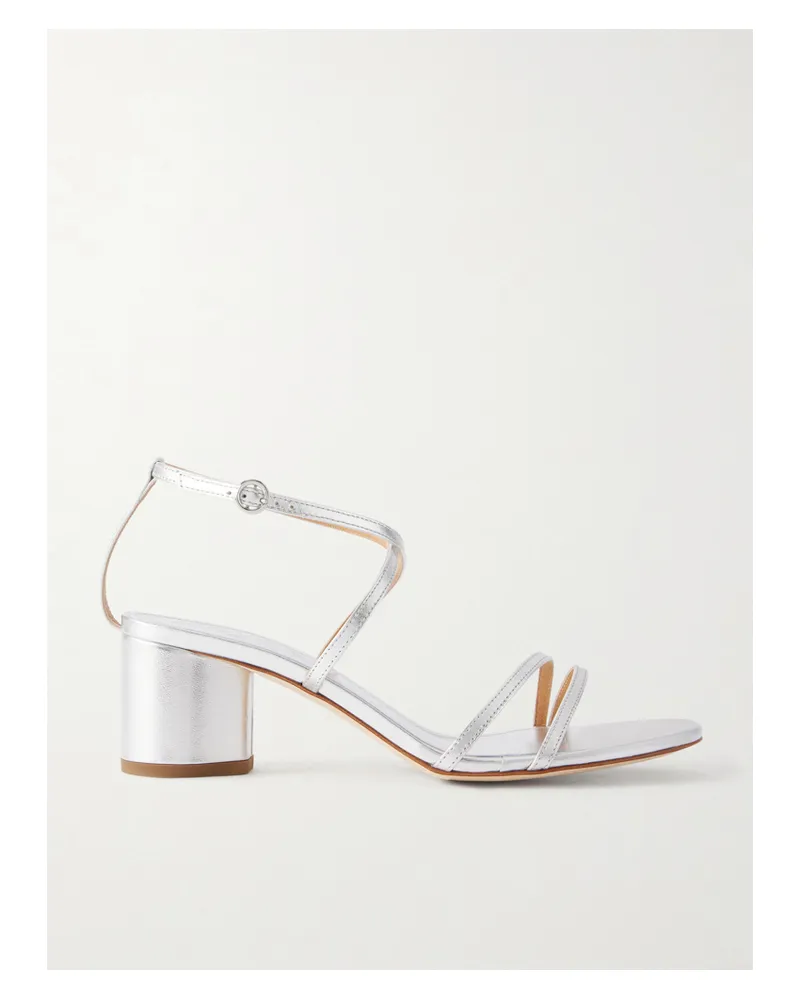 aeyde Mirella Metallic Leather Sandals - Silver Silver
