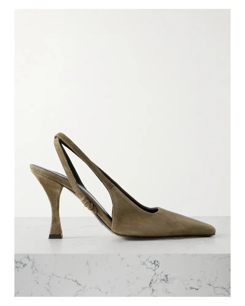 Proenza Schouler Trap Slingback-pumps Aus Veloursleder - Grün Grün