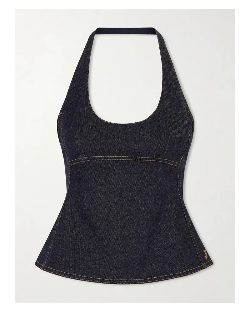 Jacquemus Lavoir Denim Halterneck Top - Blue Blue