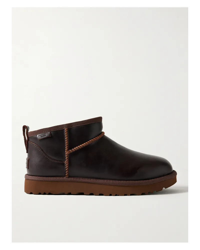 UGG Classic Ultra Mini Ankle Boots Aus Leder - Braun Braun