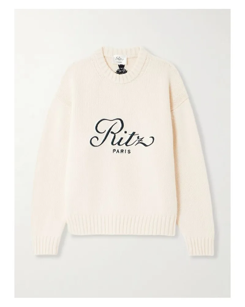 Frame Denim Ritz Paris Pullover Aus Kaschmir Mit Stickerei - Creme Creme