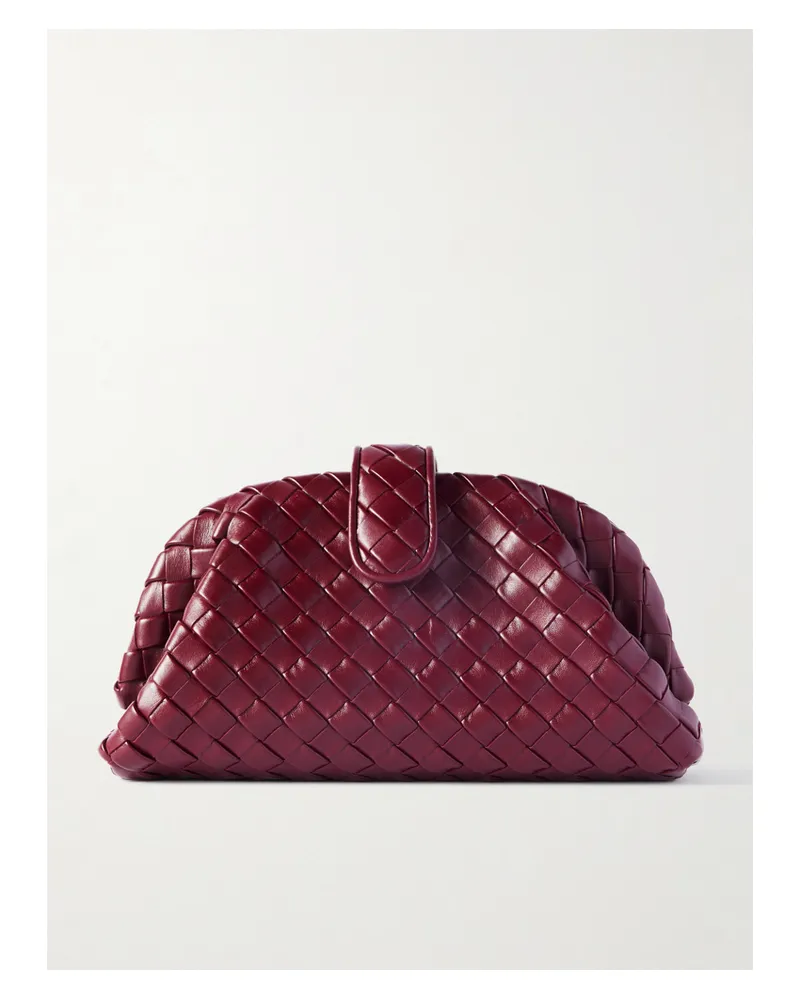 Bottega Veneta Lauren 1980 Intrecciato Leather Clutch - Burgundy Burgundy