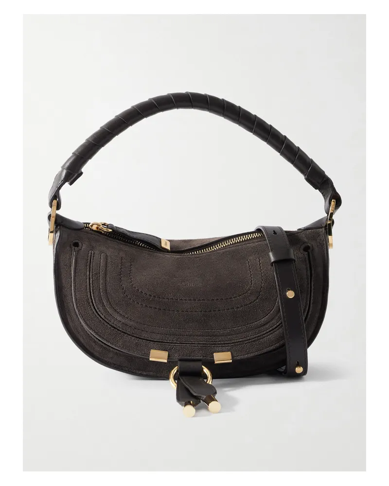 Chloé Marcie Suede Shoulder Bag - Brown Brown