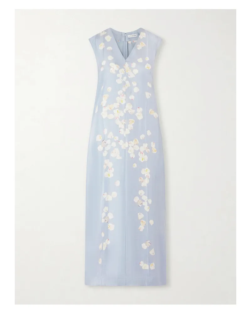 Altuzarra Cherie Floral-print Silk-twill Midi Dress - Blue Blue