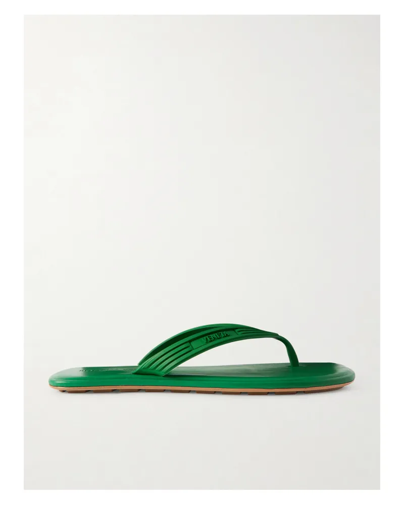 Bottega Veneta Sampieri Flat Thong Rubber Flip Flops - Green Green