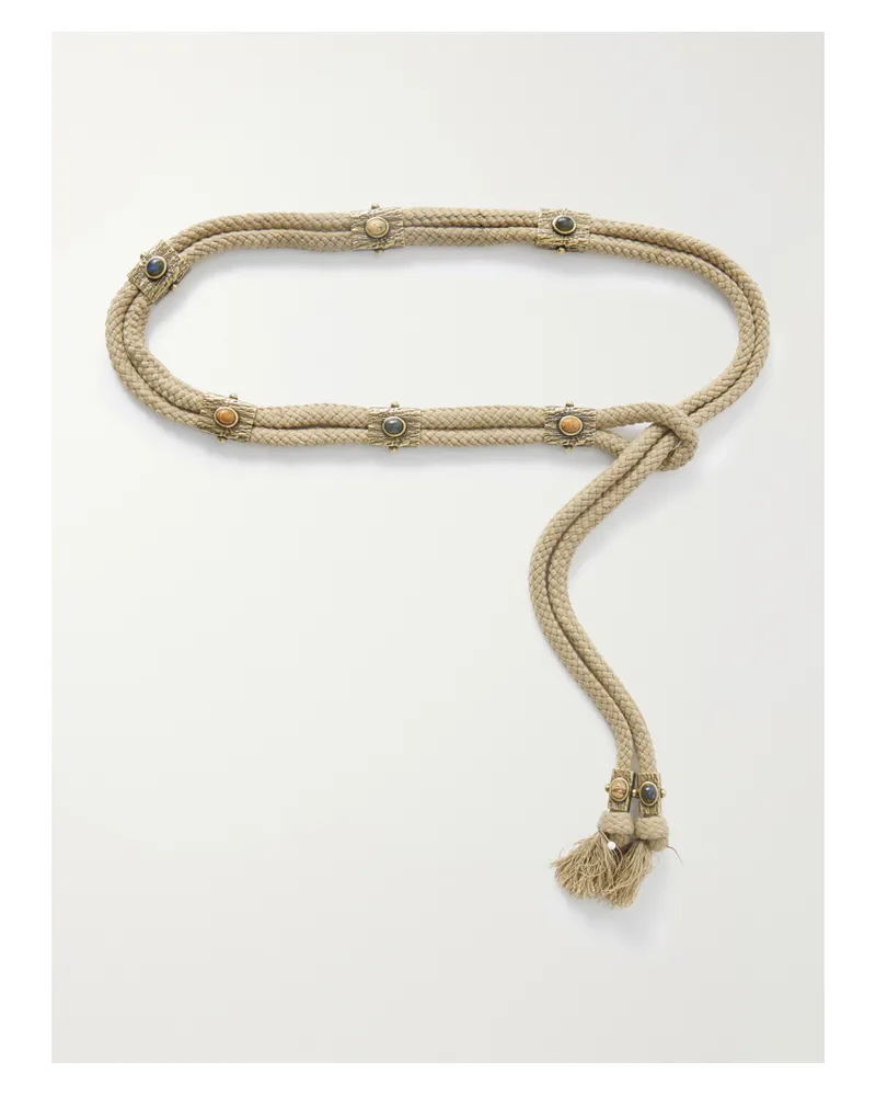 Isabel Marant Aleea Embellished Tasseled Cord Belt - Green Green