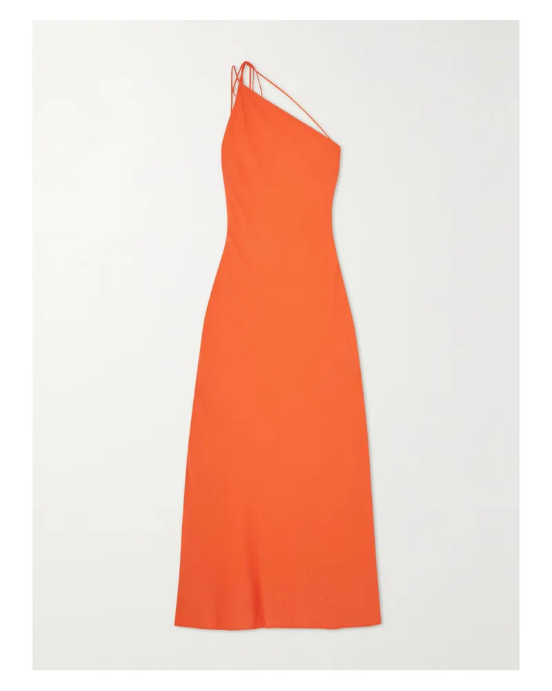 THREE GRACES Shalom Asymmetrisches Maxikleid Aus Crêpe De Chine - Orange Orange