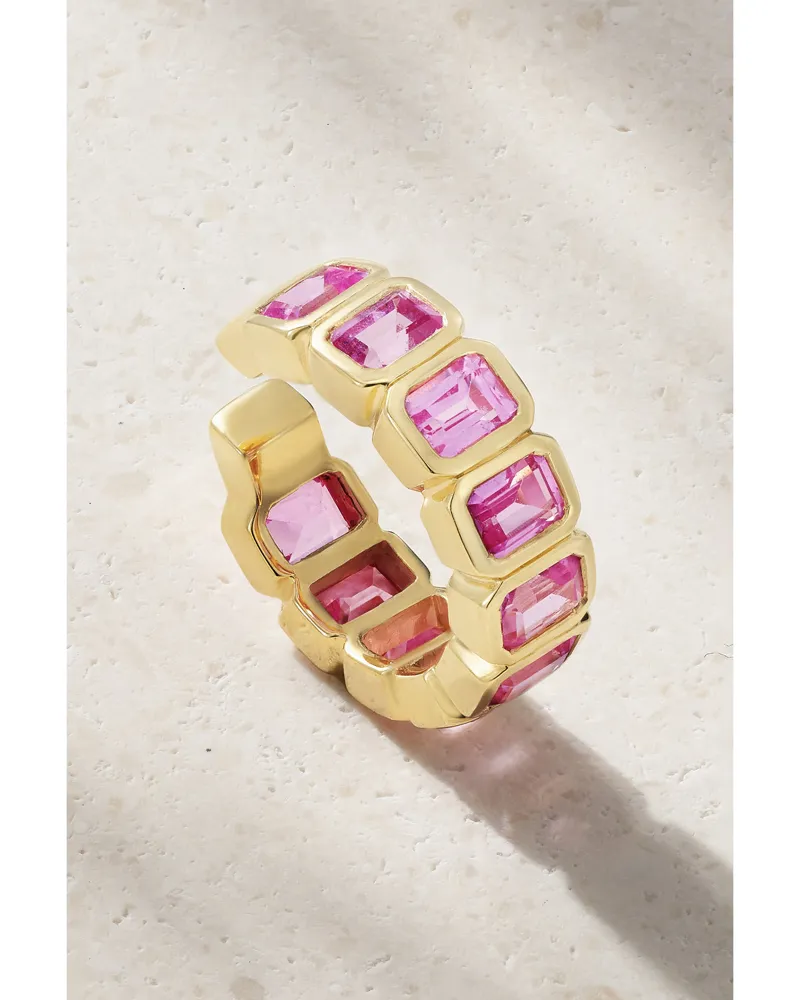 42 Suns Armband Aus 14 Karat Gold Mit Synthetischen Saphiren - Pink Pink