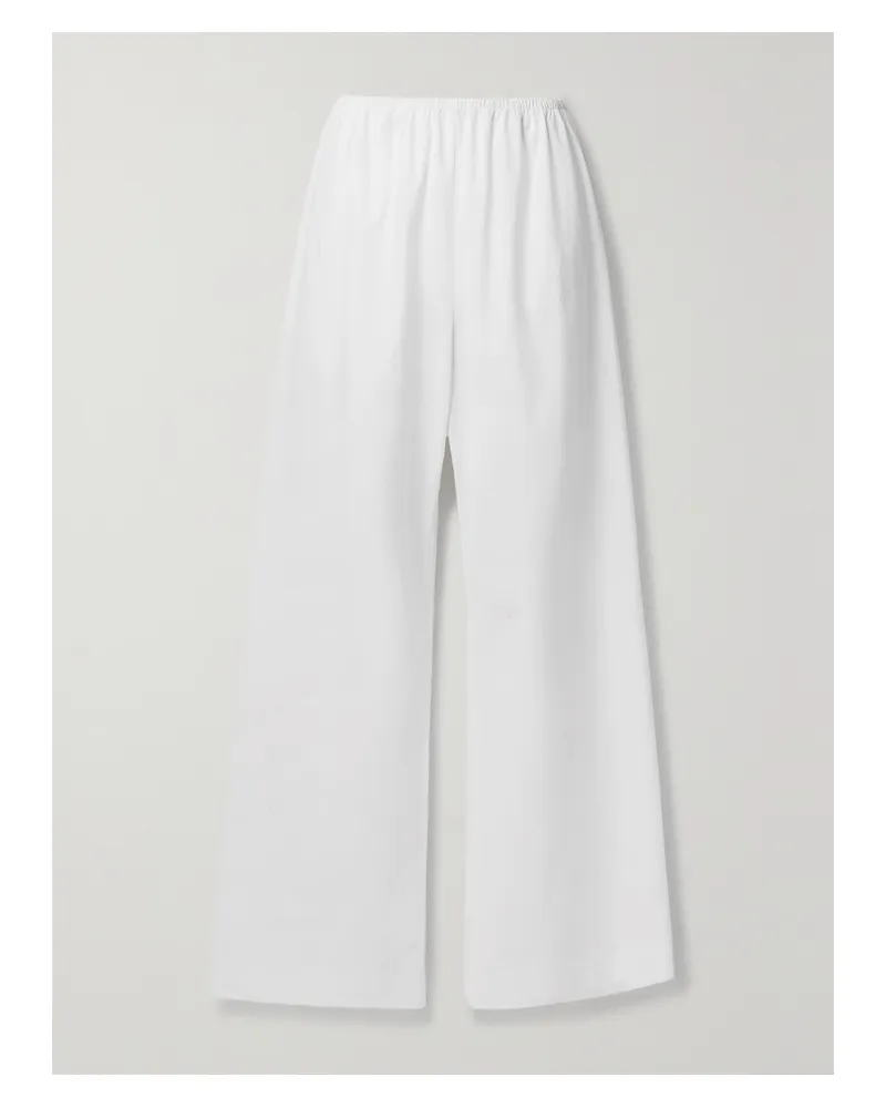 Interior The Arthur Hose Mit Weitem Bein Aus Baumwoll-popeline - Weiß Weiß