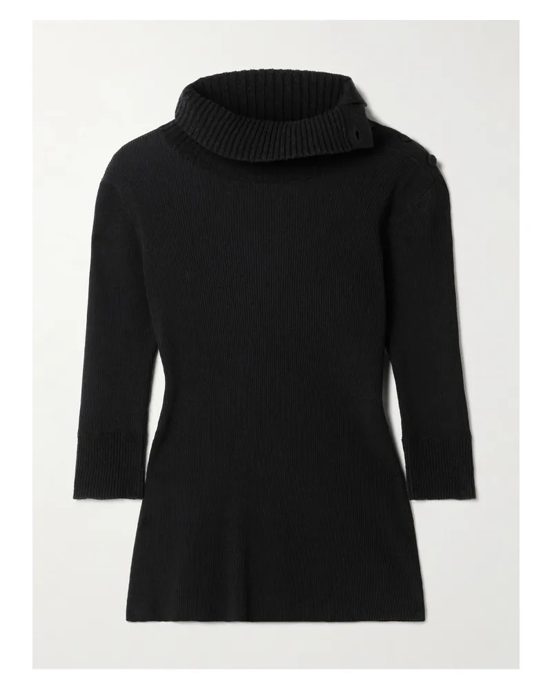 Proenza Schouler Daxton Rollkragenpullover aus Rippstrick Schwarz