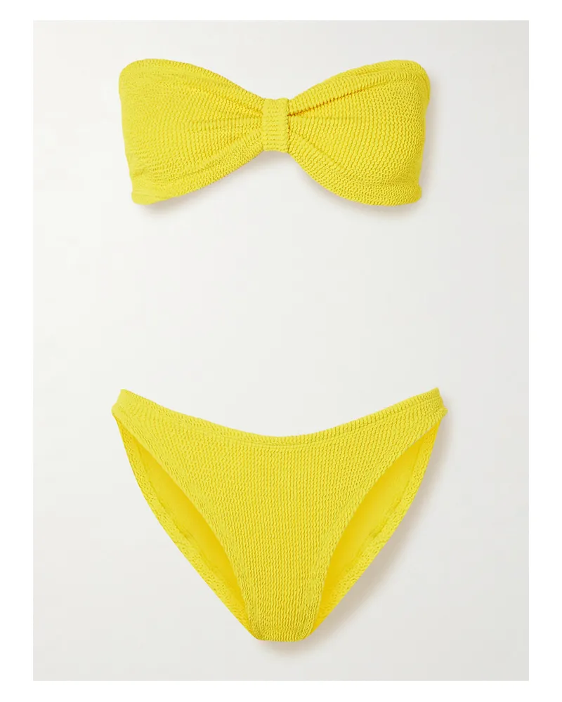Hunza G Jean Bandeau-bikini Aus Seersucker - Gelb Gelb