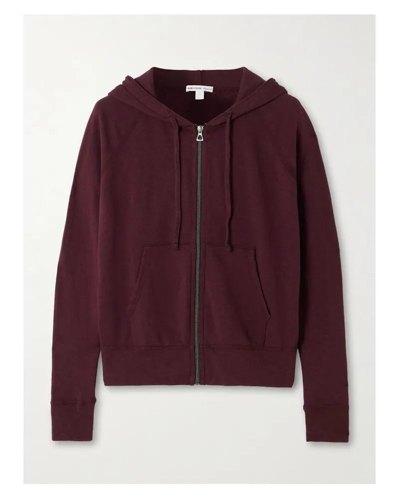 James Perse Kapuzenjacke Aus Baumwollfrottee - Burgunder Burgunder