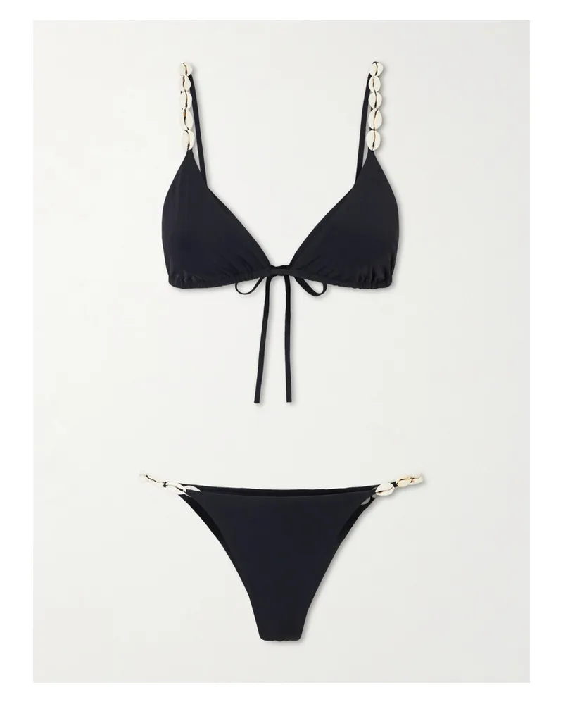 Sara Cristina Cowries Embellished Bikini - Black Black